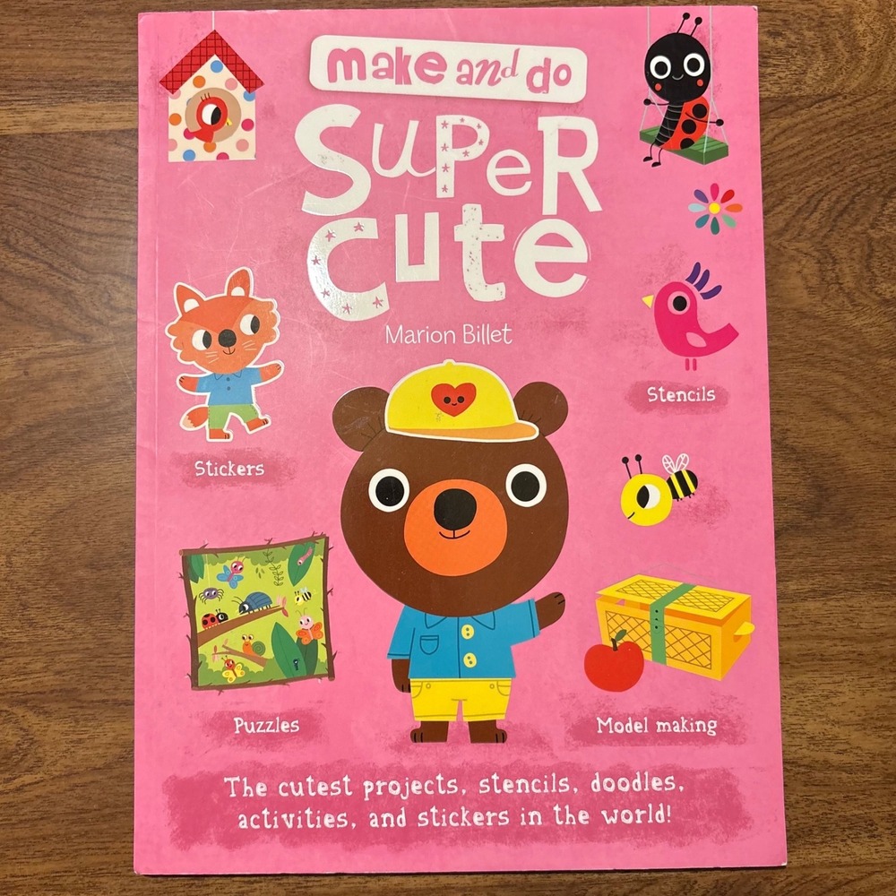 Make and Do Super Cute Activity Book Marion Billet Stickers Puzzles *Used